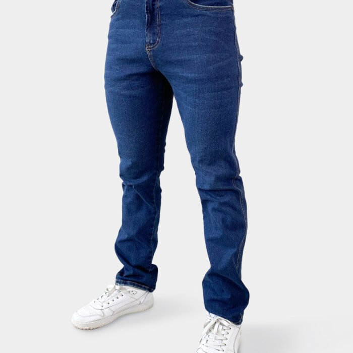 Jean Hombre Regular Fit Stretch Denim Elástico – Azul Índigo