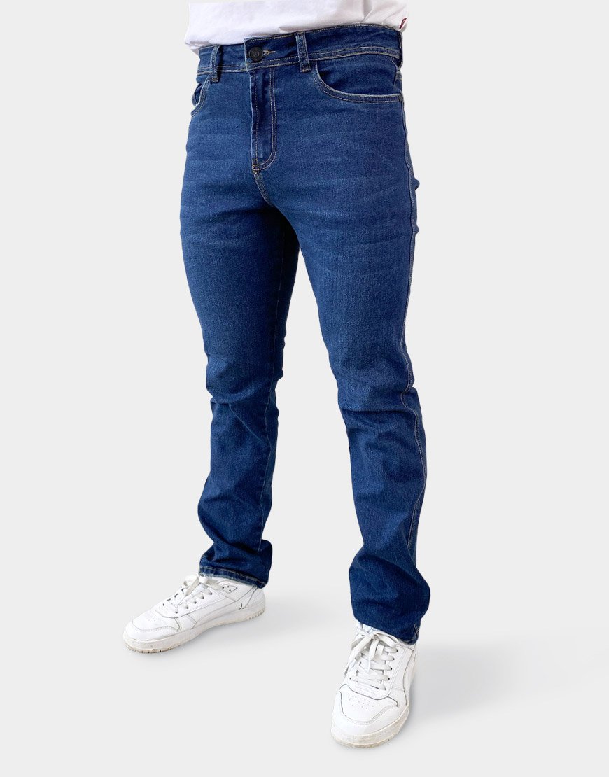 Jean Hombre Regular Fit Stretch Denim Elástico – Azul Índigo