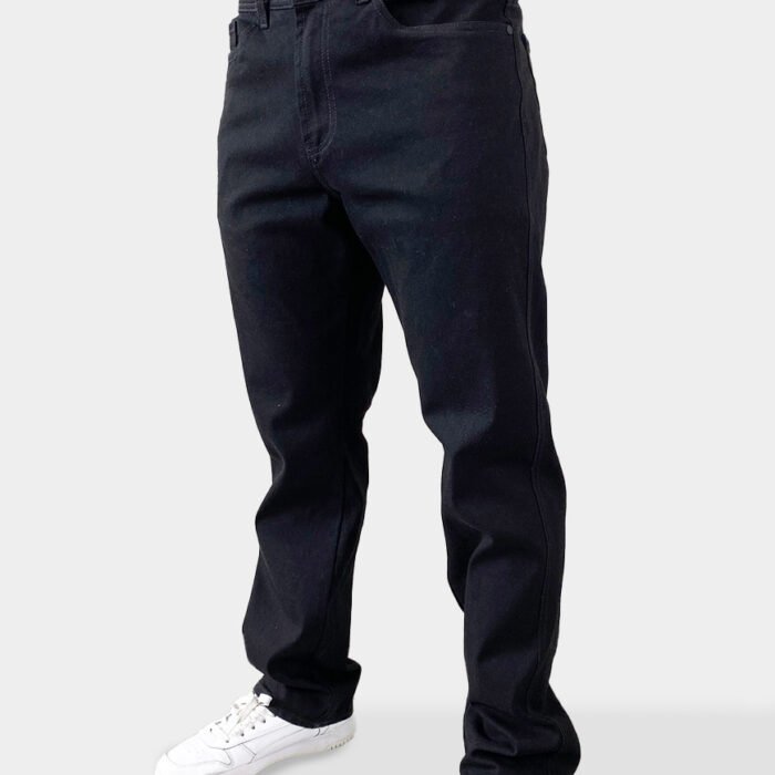 Jean Hombre Deep Black Relaxed Fit Estructura Amplia – Negro