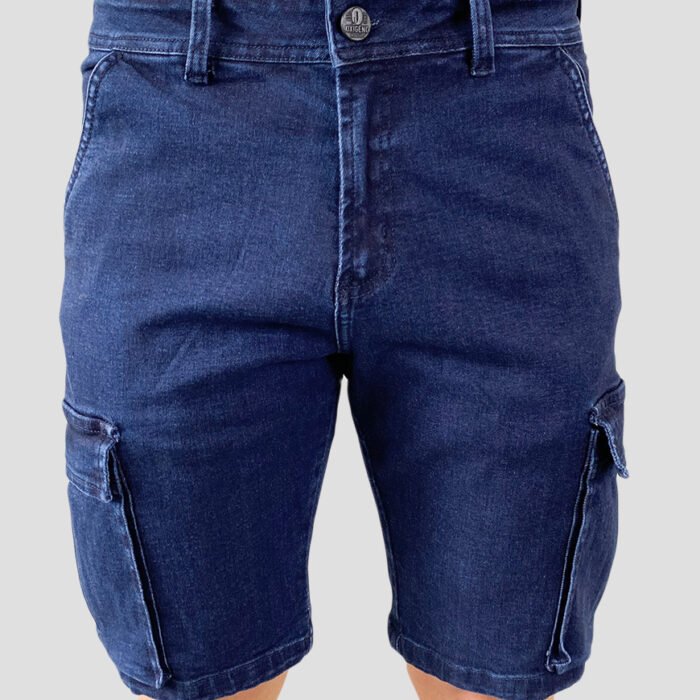 Bermuda Hombre Cargo Denim – Azul Oscuro