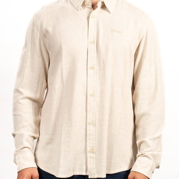 Camisa Hombre Manga Larga Classic Fit Lino – Beige