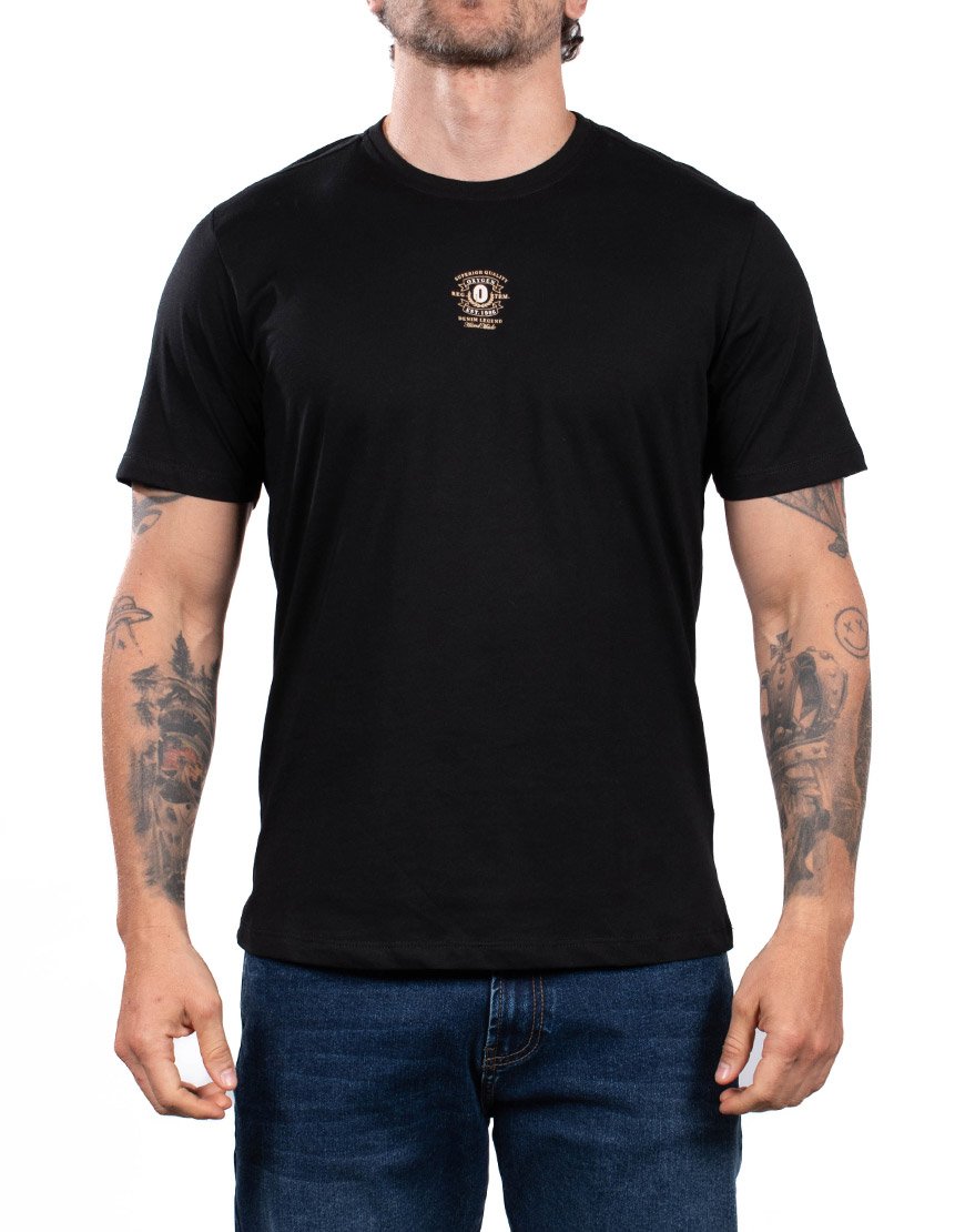 Camiseta Hombre Regular Fit Algodón Minimalista – Negro