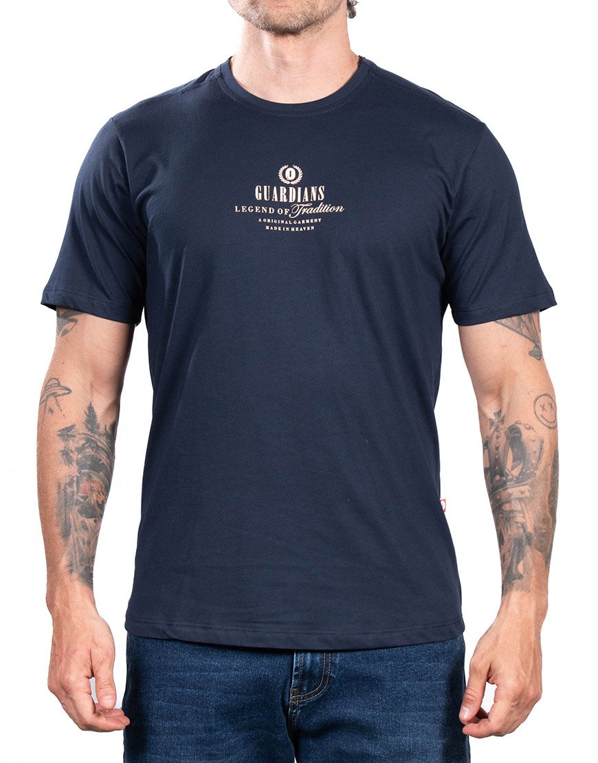 Camiseta Hombre Regular Fit Guardians Algodón – Azul