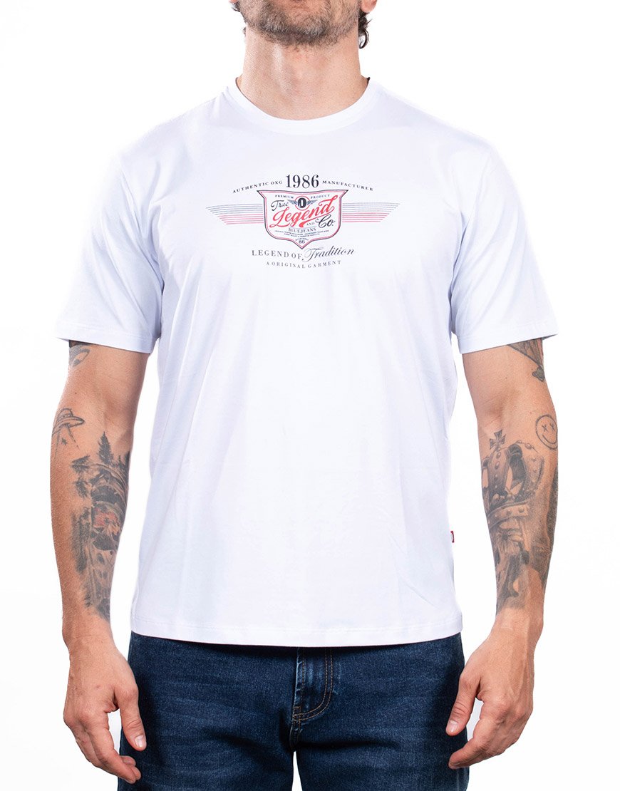 Camiseta Hombre Regular Fit Algodón True Legend – Blanco