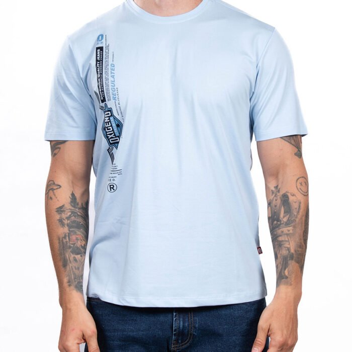 Camiseta Hombre Regular Fit Algodón Estampado Lateral