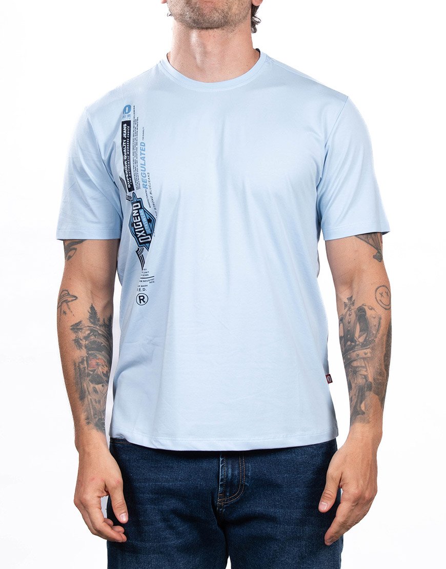 Camiseta Hombre Regular Fit Algodón Estampado Lateral