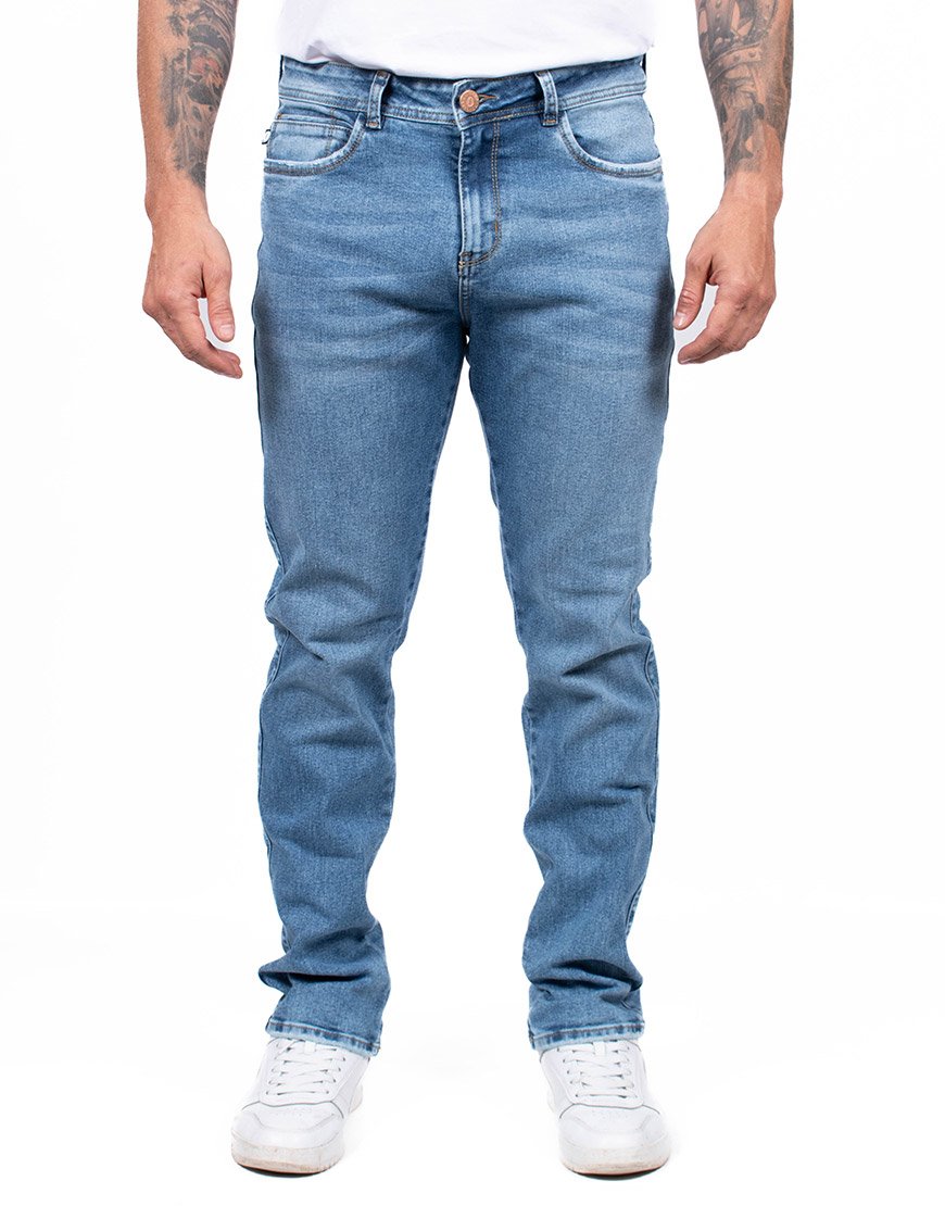 Jean Hombre Regular Fit Denim Corte Recto – Azul Claro