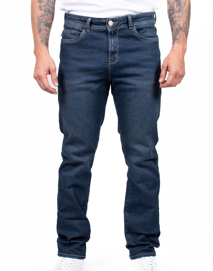Jean Hombre Regular Fit Denim Corte Recto – Tono Medio