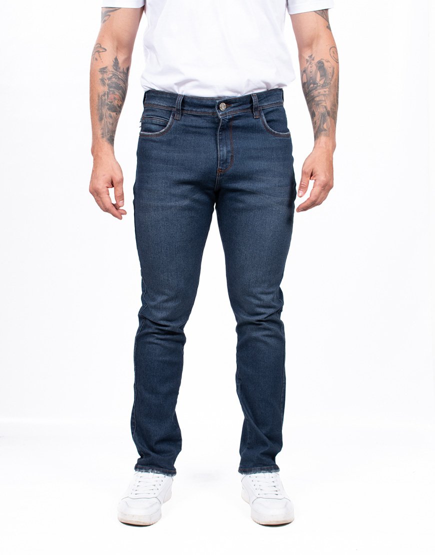 Jean Hombre Slim Fit Skinny Stretch Denim Elástico Clásico