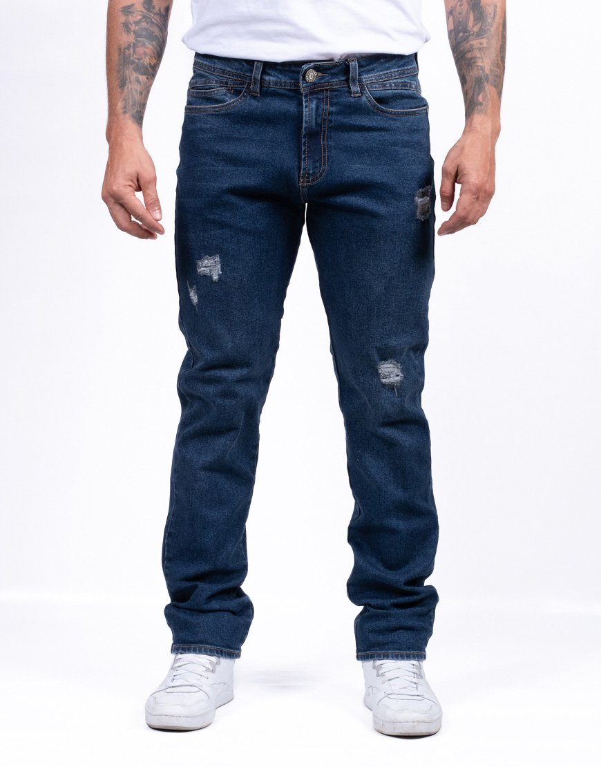 Jean Hombre Regular Fit RUSH Stretch Denim Elástico – Azul Oscuro