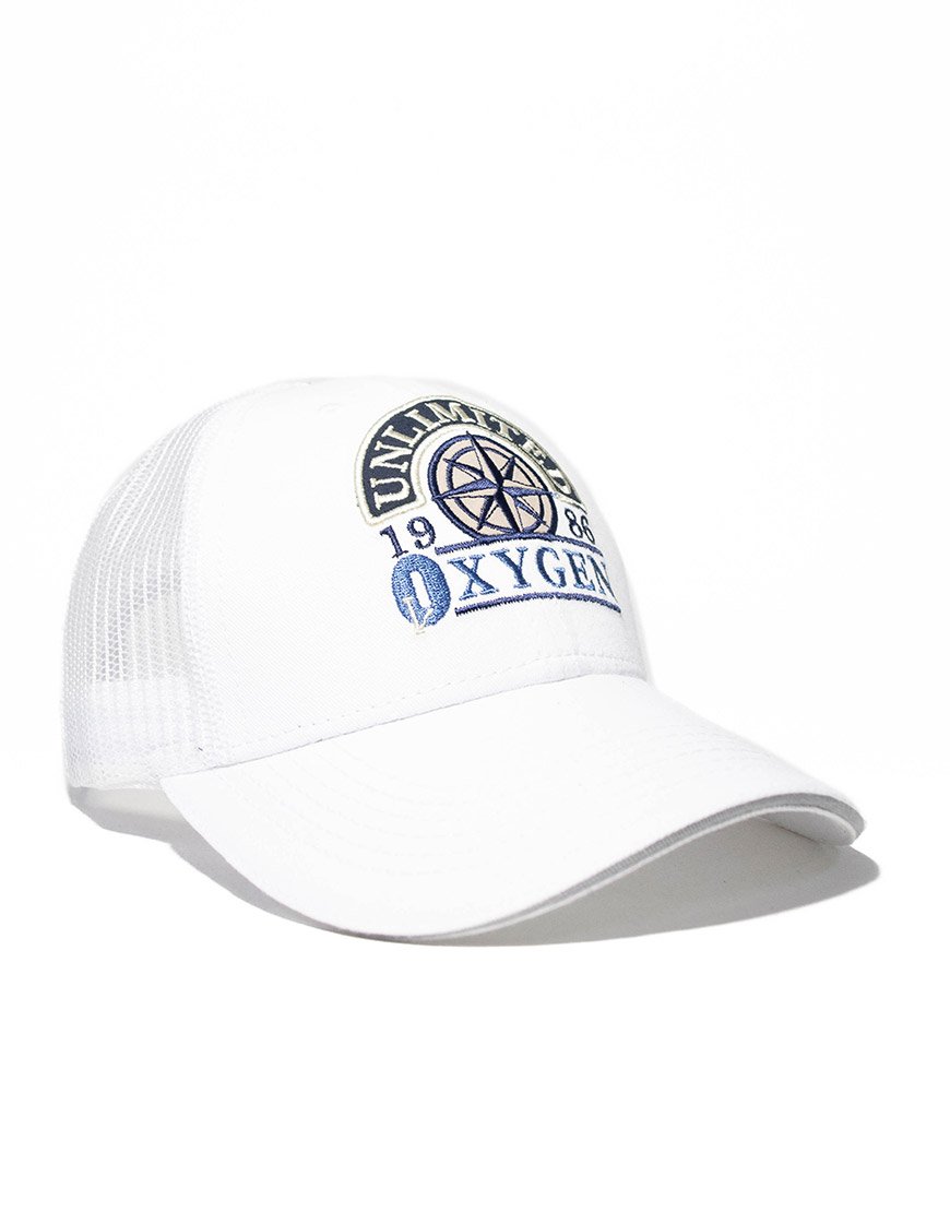 Gorra Trucker Unlimited Oxygen Malla – Blanca