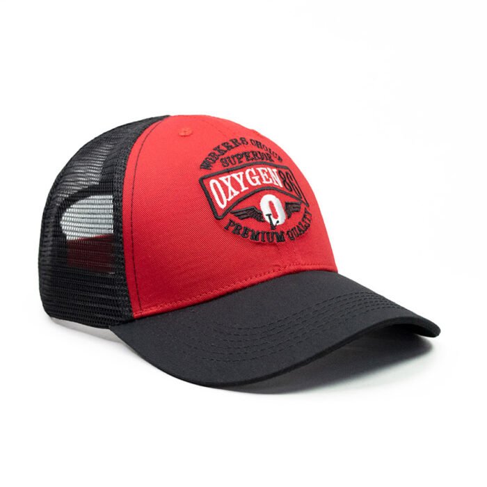 Gorra Trucker Oxygen Superior Malla – Roja Negra