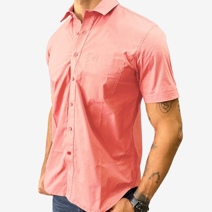 Camisa Hombre Manga Corta Regular Fit Algodón