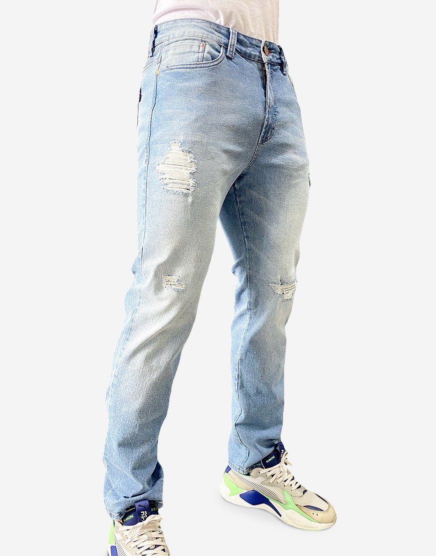Jean Hombre Tool Fit Skinny Stretch Denim Elástico – Azul Claro