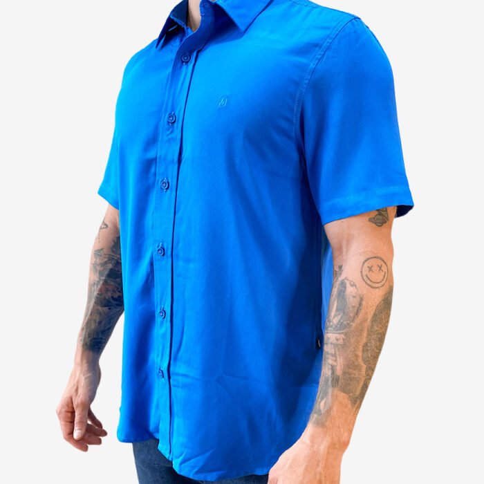 Camisa Hombre Manga Corta Regular Fit – Azul Rey
