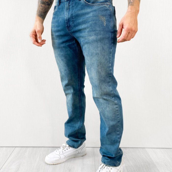 Jean Hombre Tool Fit Skinny Stretch Denim Elástico con Desgaste