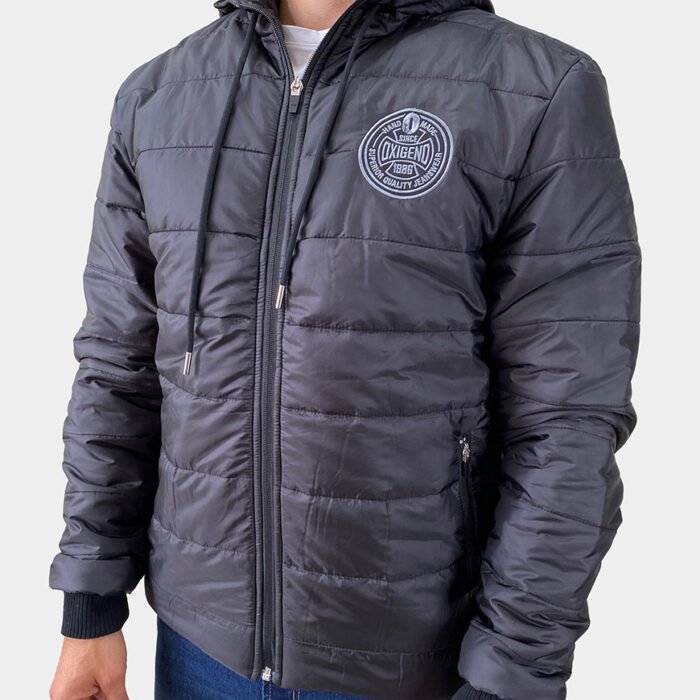 Chaqueta Hombre Acolchada Térmica con Capucha Oxígeno – Negro