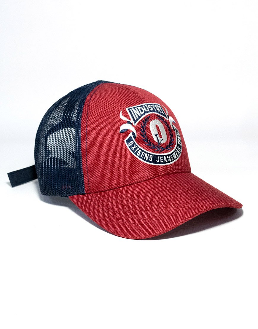 Gorra Trucker OXG Industry Malla – Vinotinto Azul