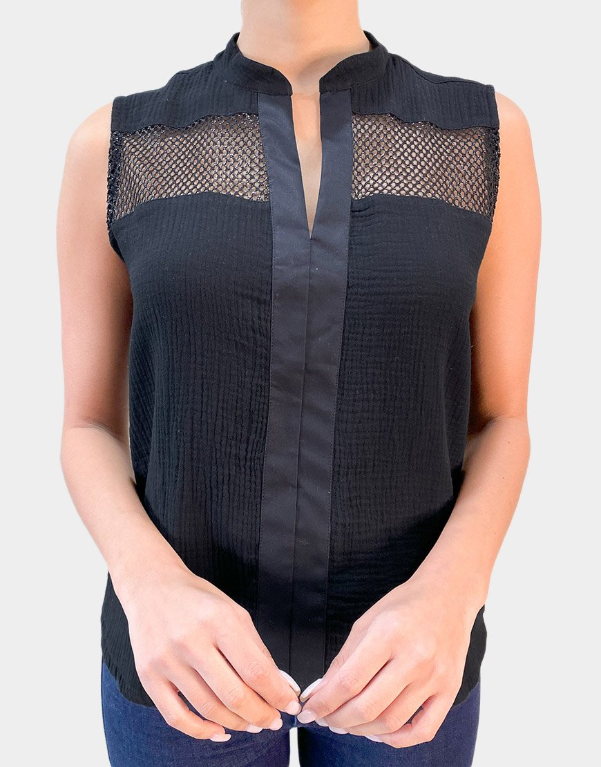 Blusa Mujer Night Mesh Textura Premium – Negro
