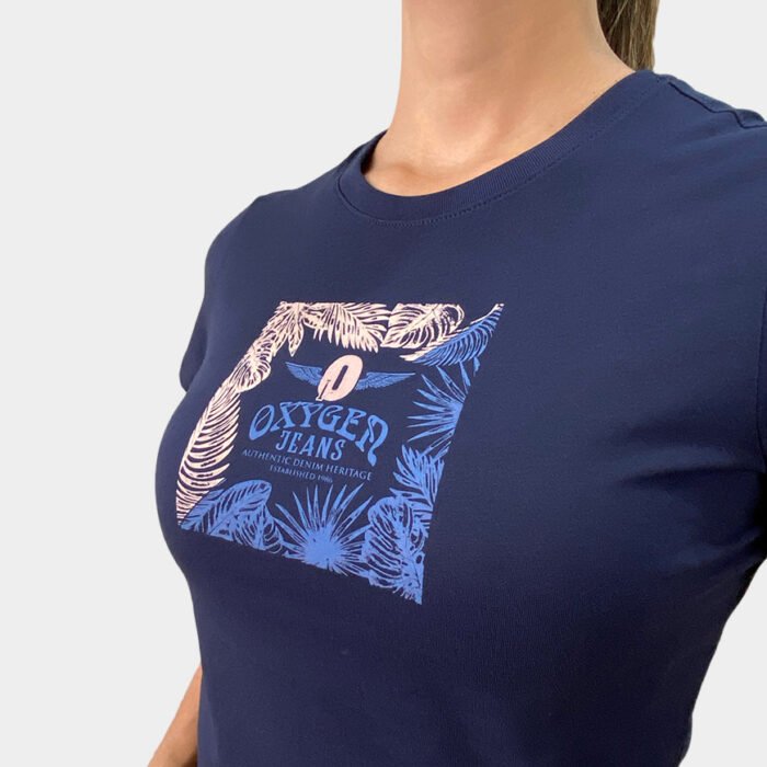 Camiseta Mujer Oxygen Palms – Azul Oscuro