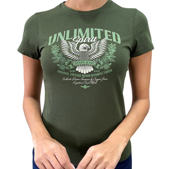 Camiseta Mujer Unlimited Spirit – Verde Oliva