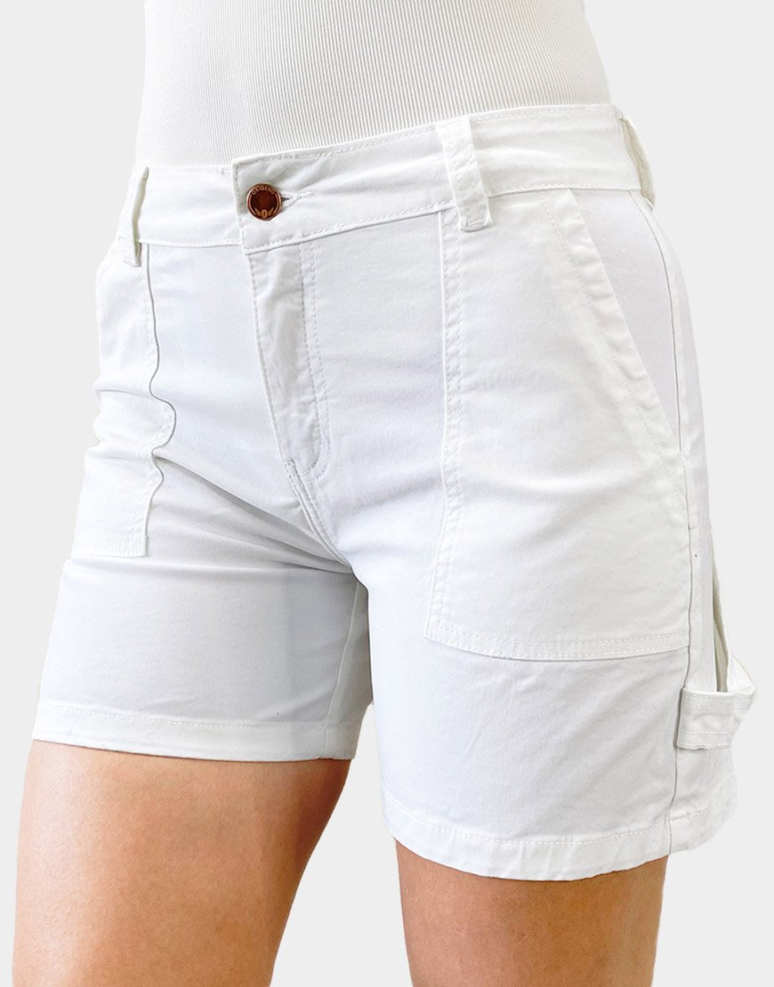 Short Mujer Drill Flex White Carpenter – Blanco
