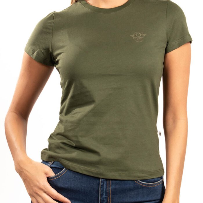 Camiseta Mujer Clásica Slim Fit – Verde Oliva
