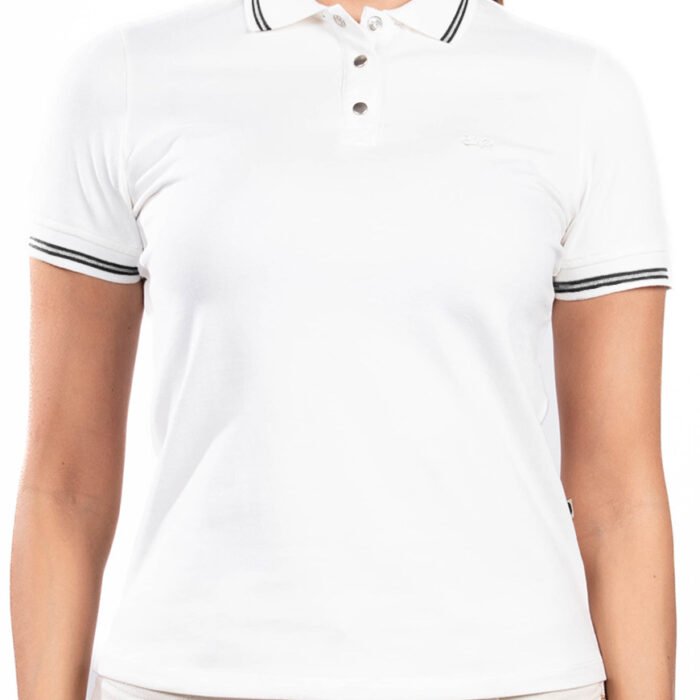 Polo Dama Shine Essential Algodón Piqué – Blanco