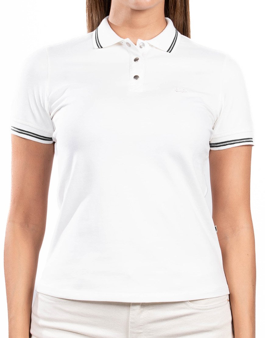 Polo Dama Shine Essential Algodón Piqué – Blanco