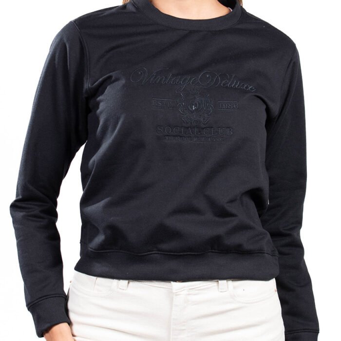 Buso Mujer Vintage Deluxe Fleece Perchado – Negro