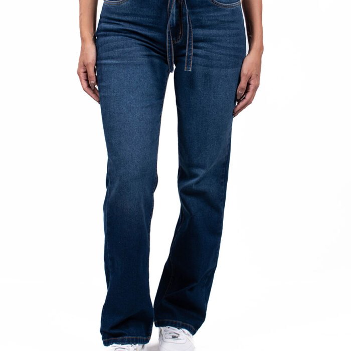 Jean Mujer Blue Tie Straight