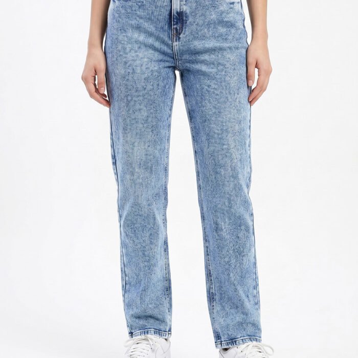 Jean Mujer Acid Wash Trust Bota Recta – Azul Claro