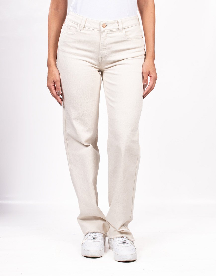 Pantalón Mujer Drill Regular Fit con Ruedo Desflecado