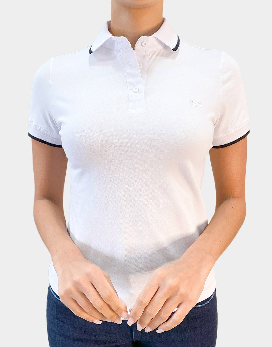 Polo Mujer Fresh Navy Piqué de Algodón – Blanco