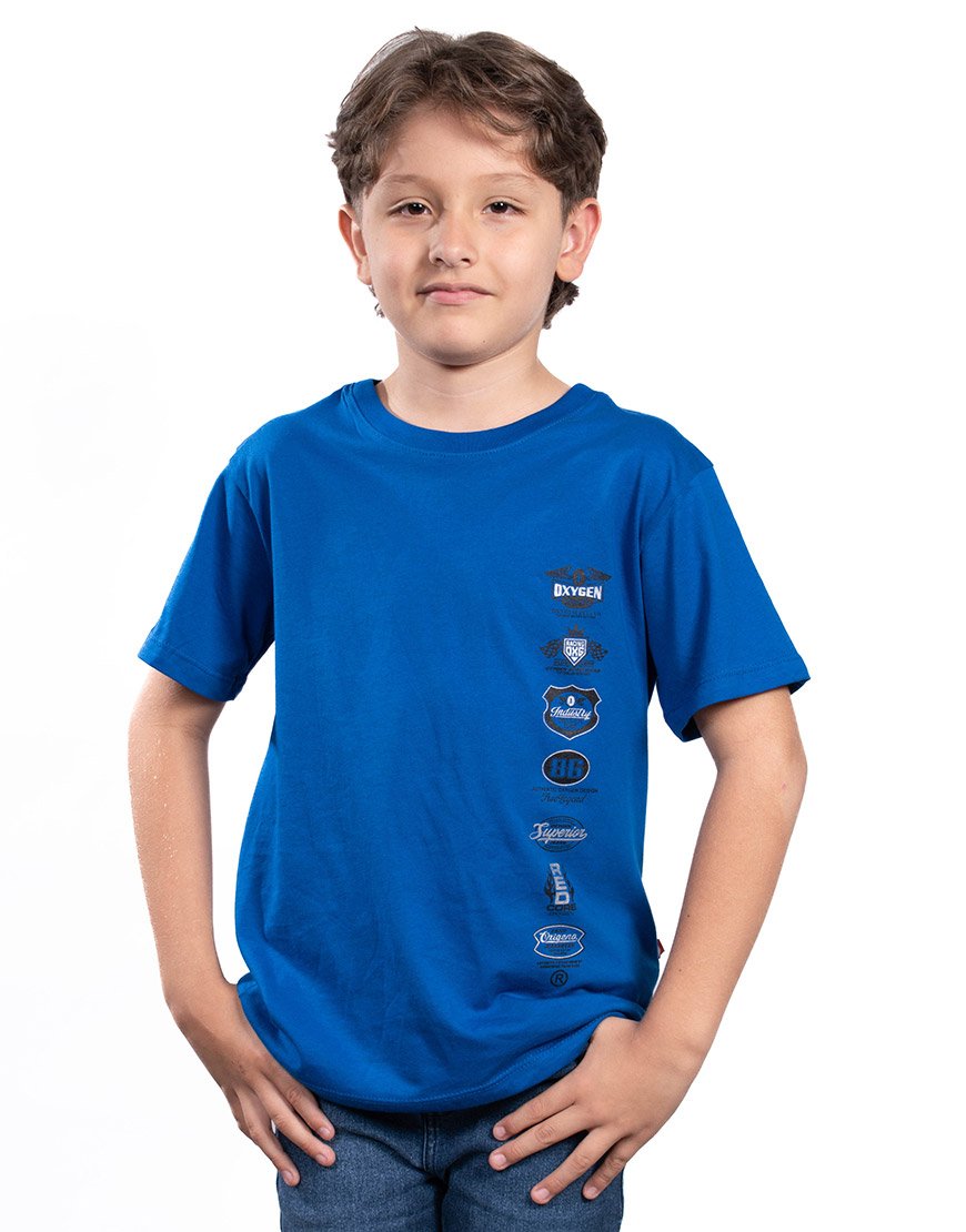 Camiseta Niño Algodón Estampado Logos Vertical