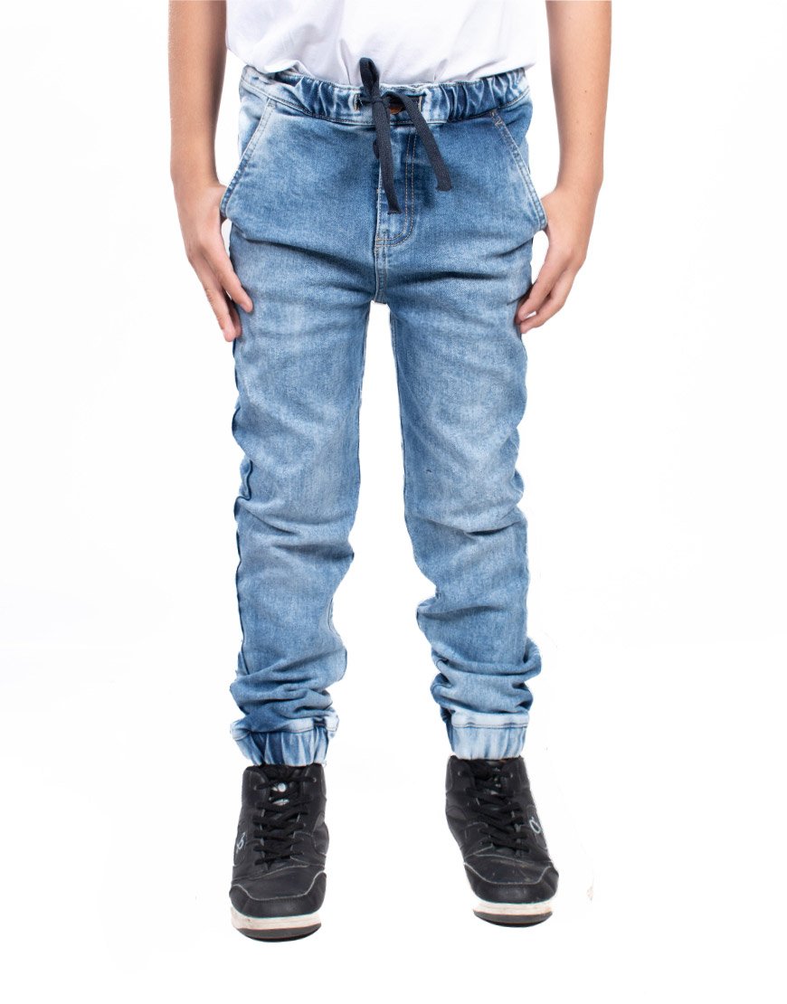 Jean Jogger Niño OXG Slim Fit Bota Enresortada – Azul Claro