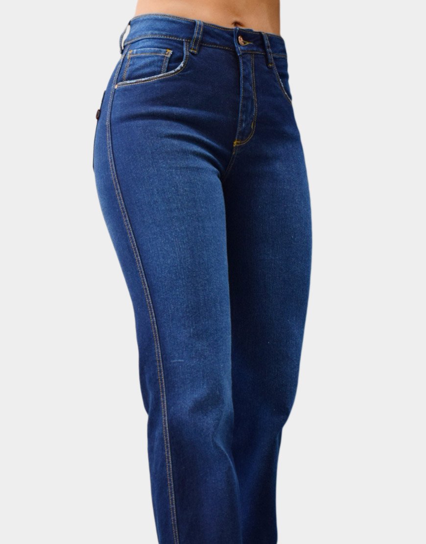 Jean Mujer Denim Slim-Wide – Azul Profundo