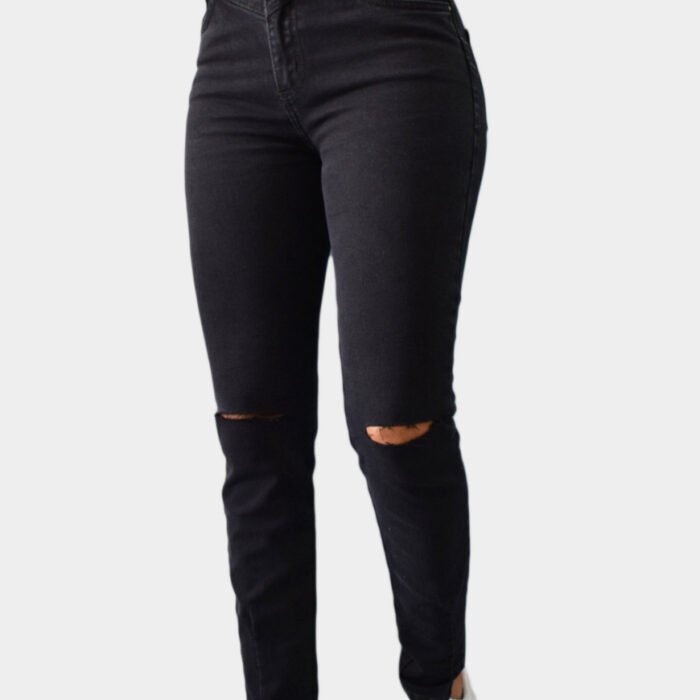 Jean Mujer Ripped Edge – Negro