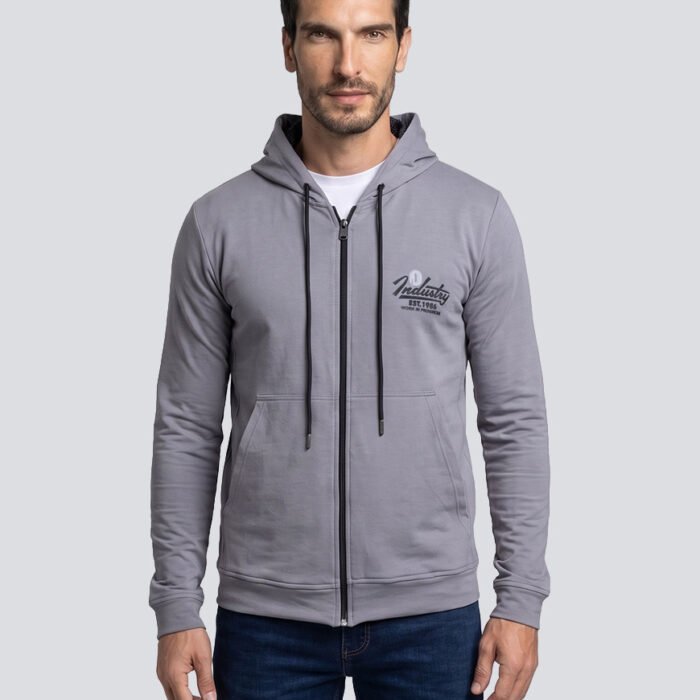 Buso Hombre Algodón Burda Capucha Cierre Industry