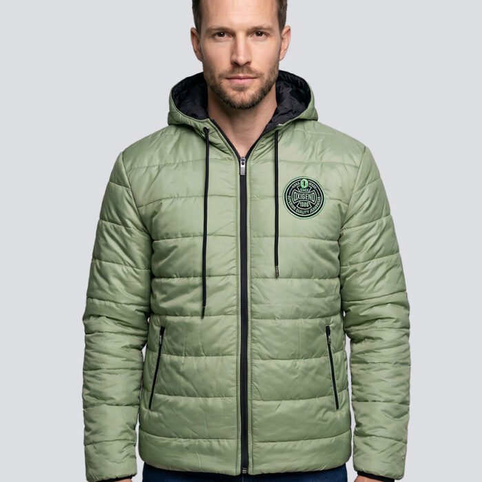 Chaqueta Hombre Puffer Antifluido Parche Bordado