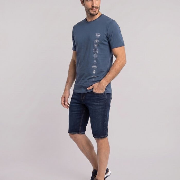 BERMUDA DE DENIM AZUL OSCURO PARA HOMBRE
