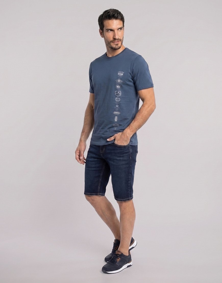 BERMUDA DE DENIM AZUL OSCURO PARA HOMBRE