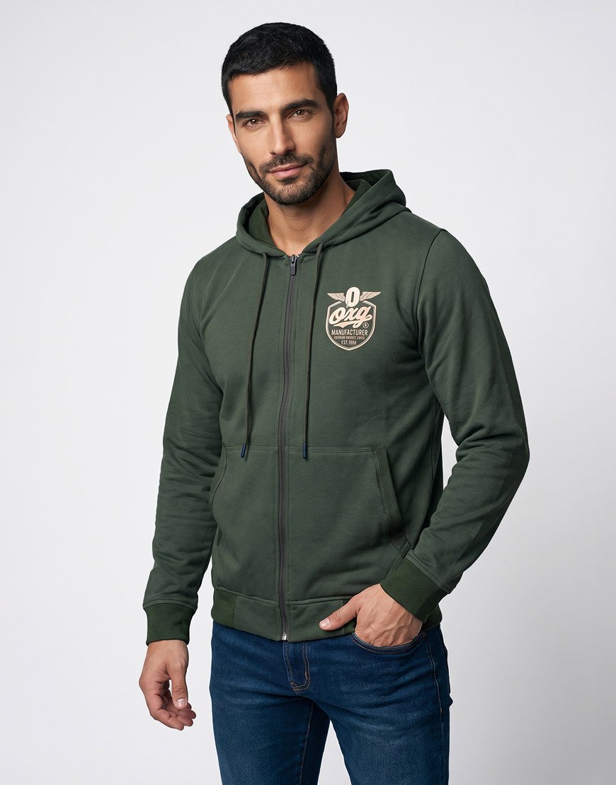 Hoodie Hombre Perchado con Estampado