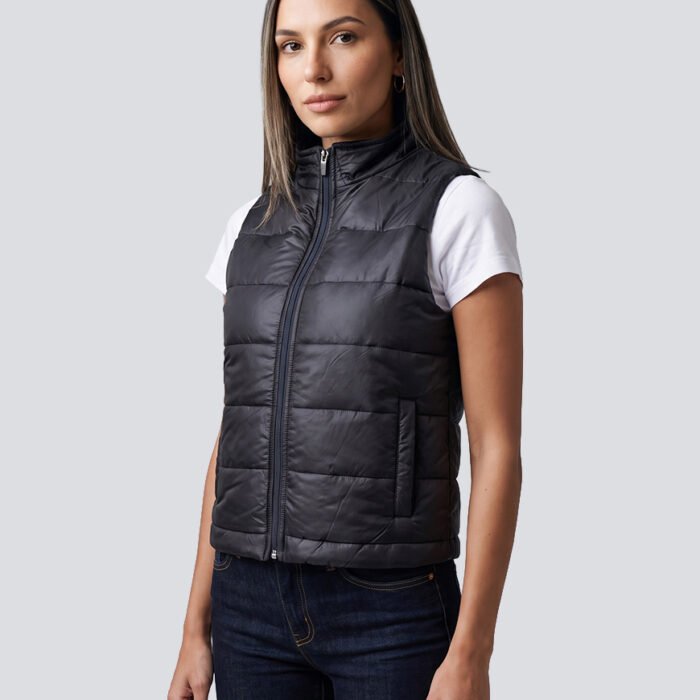 Chaleco Mujer Puffer Casual Cuello Alto