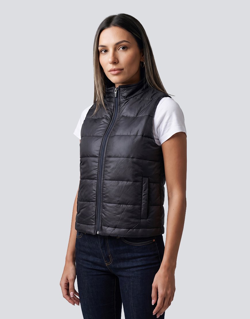 Chaleco Mujer Puffer Casual Cuello Alto