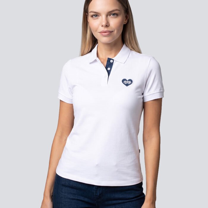 Camiseta Mujer Polo Clásica en Piqué con Bordado