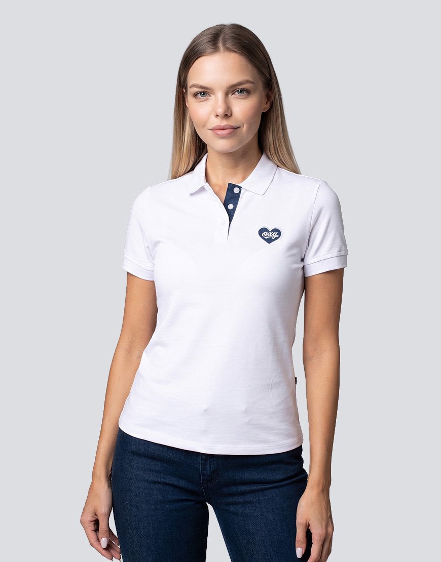 Camiseta Mujer Polo Clásica en Piqué con Bordado