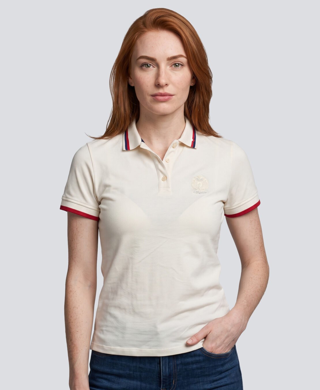 Camiseta Mujer Polo con Detalles Acanalados